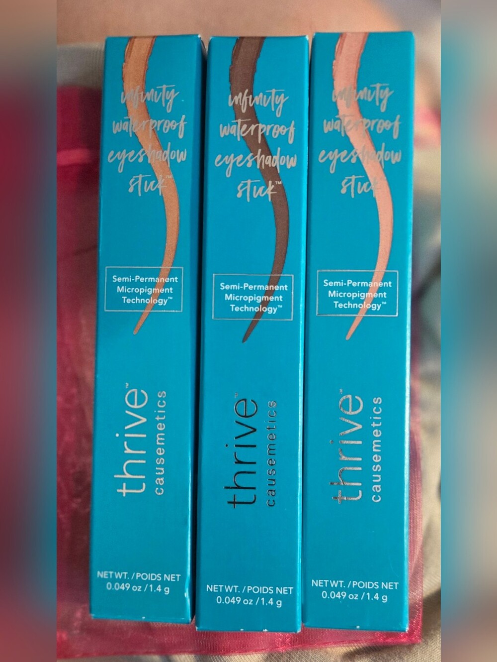 thrive causemetics Infinity Waterproof Eyeshadow Sticks Set Of 3 New In Boxes
